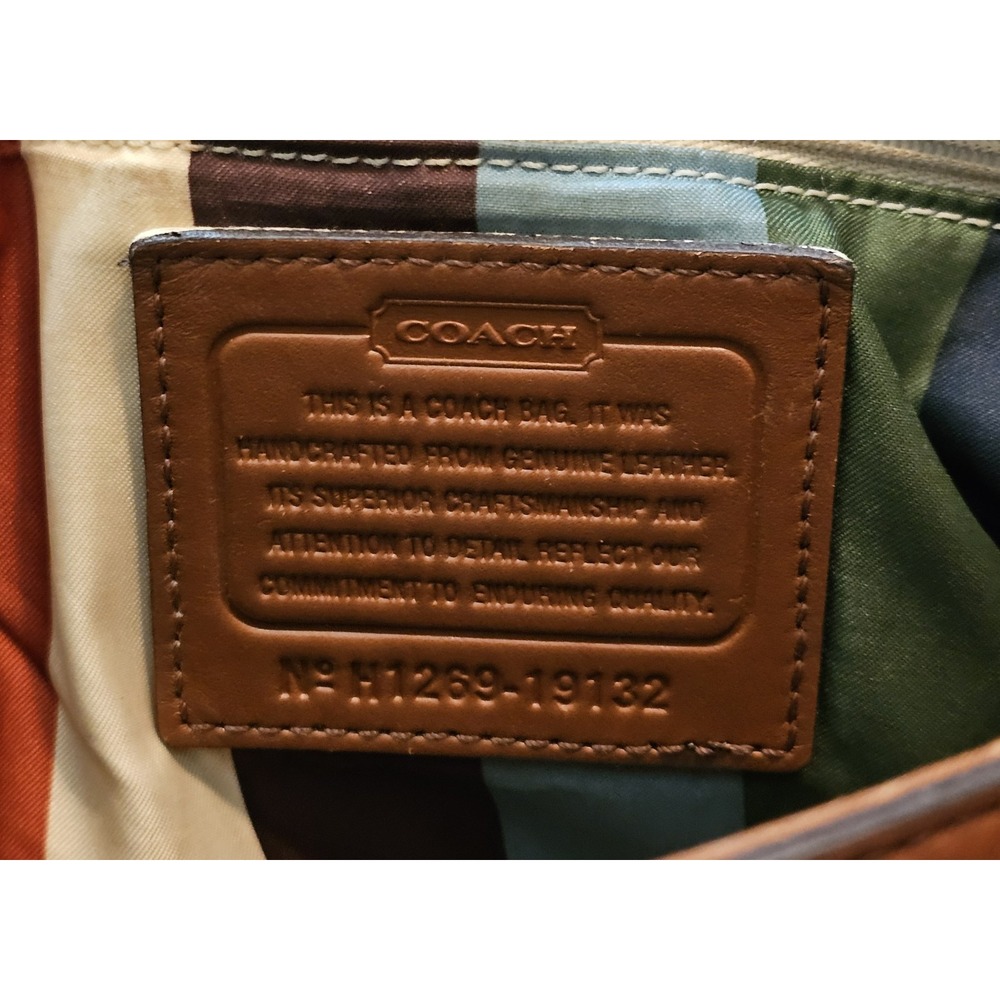 Coach Legacy Willis Brown Leather Crossbody Satchel Bag Turn Lock 19132 - Picture 10 of 11